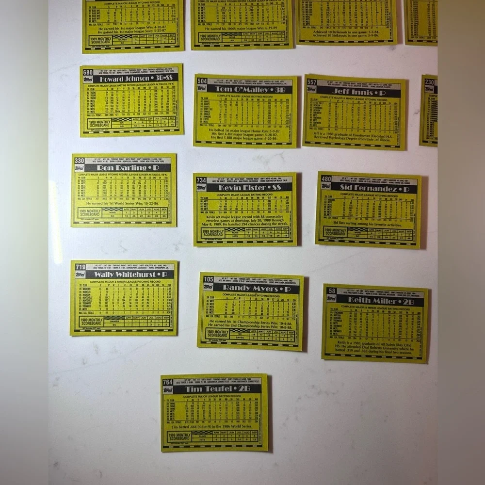 1990 Topps Baseball New York Mets Trading Cards (27 Cards) Vintage Collectible